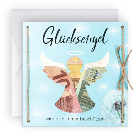 WenmthG Schutzengel Geldgeschenk - Taufgeschenke für Mädchen Jungen - Geschenk zur Taufe, Kommunion, Konfirmation mit Verpackung