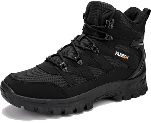 Veool Outdoorschuhe Herren,Wanderstiefel Trekking Wanderschuhe Wasserdicht Mid Kletterschuhe Bergsteigen Klettern Wandern Schuhe Hiking Boots 8061,Schwarz,39