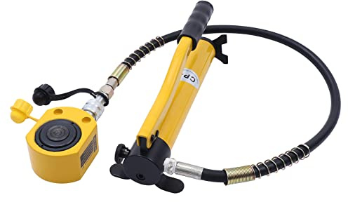 Hydraulic Cylinder Jack, 20T Manual Hydraulic Pump with Multi-Section Hydraulic Jack, 1.26” Stroke Mini Portable Multi Section Low Profile Hydraulic Jacks for Car Industrial