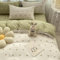 Freyamy Housse de Couette Cœur 140x200 Amour Vert Parure de lit Adulte Enfants avec Fermeture Éclair Sets de Housse Couette Filles Thème Romantique en Microfibre avec Une Taie d'oreiller 65 x 65cm