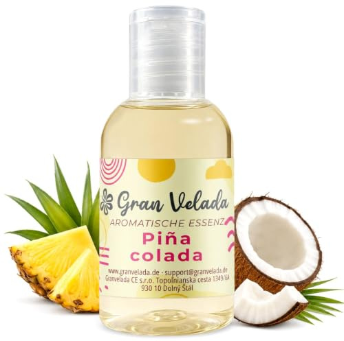 Gran Velada - Duftöl Piña Colada 100 ml | Exotische Duftöl Essenz für Seifen, Kerzen und Kosmetik, Tropischer Duft Ananas und Kokosnuss Parfümöl für DIY Handarbeit Flasche