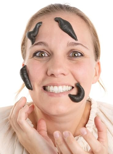 Sangsues en silicone à coller - Accessoire de costume d'Halloween et décoration d'horreur