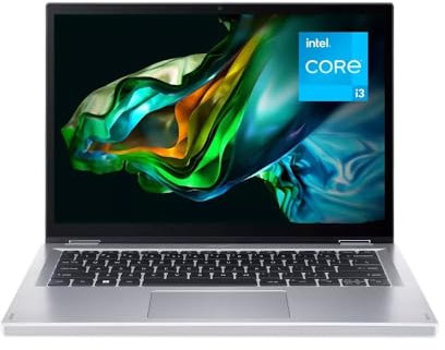 acer Aspire 3 Spin 14 - Laptop convertible, pantalla táctil IPS WUXGA de 14 pulgadas 1920 x 1200, Intel Core i3, gráficos Intel UHD, LPDDR5 de 8 GB, SSD de 256 GB, Wi-Fi 6, Win 11 Home en modo S