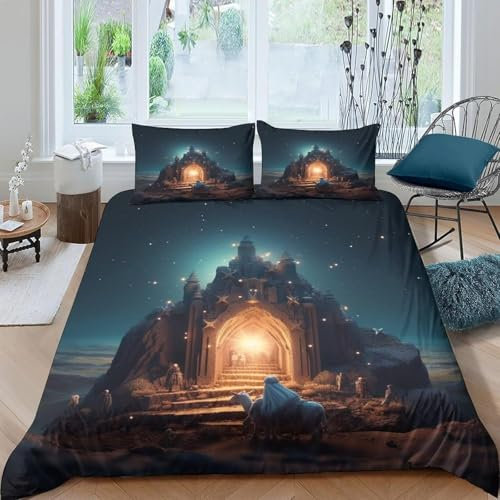 Bettbezug Retro-Charaktere 135X200 cm 3 Teilig Bettwäsche-Set Modern Weiche Atmungsaktive Und Angenehme Gedruckte Mikrofaser Bettbezüge Mit Reißverschluss Und 2 Kissenbezug-106332641