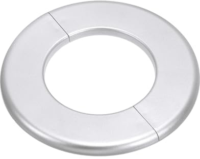 PATIKIL Rohrabdeckung Wand Split Flansch Rohrmanschette 3,07 (78mm), ABS Runde Selbstklebende Rosetten Wasserhahn Armaturen-Abdeckung für Küche Badezimmer Armatur Dekoration, Silber