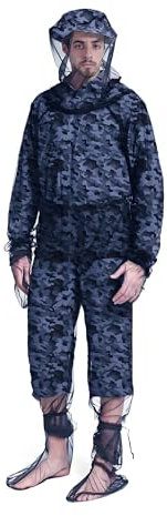 Qashflo Ultra-Fine Mesh No Bite Insektenschutz SafariKleidung Moskito Stichfeste Mückenschutz Kleidung Mückenschutz Outdoor Schutzanzug Anzug Moskitoschutz Jacke Kleidung