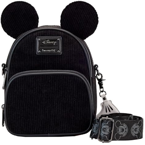 Loungefly Mickey Corduroy Convertible Bag, Black