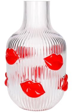 Gift Company L'Amour, Vase, H(25cm), Lippen, transparent