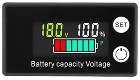 PAGJHRFJG Batterie-Voltmeter DC 8-100 V Kapazitätsanzeige Leistungsmesser Lithium LiFePO4 Blei-Säure-Zelle 12 V 24 V 48 V LCD-Bildschirm D