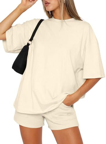 Joligiao Tuta Donna Completo Estivo 2 Pezzi Completi Sportivi Tuta da Ginnastica Due Pezzi da Tops Maniche Corte e Pantaloncini Elegante Completo Sportiva Casual Donna per Jogging Fitness Casa Yoga