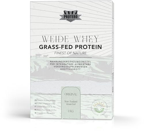 Protero Weide Whey Protein | Neutrales Eiweißpulver aus Weidemilch 1kg | Ohne künstliche Zusätze, soja-frei