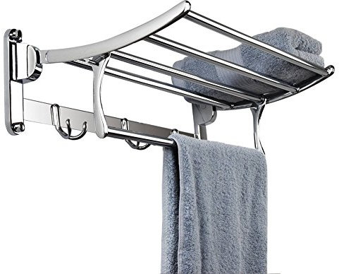 Hamshin 40 cm Edelstahl wandmonitierter Badezimmer-Handtuchhalter, gebürstet, Handtuchablage, Hotel, Ablage, Aufbewahrungshalterung.