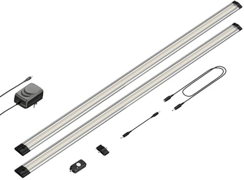 parlat LED Unterbau-Leuchte Siris, Bewegungsmelder, flach, je 90cm, je 963lm, warm-weiß, 2er Set