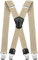 Decalen Hosenträger für Herren Breit 4 cm mit sehr Starken 4 Metall Clip Lang Einheitsgröße für Männer und Damen Einstellbar und Elastisch X Style (Hellbeige)