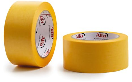 Alfa 2x FineLine GOLD Washi Tape 50 mm x 50 m Profi-Qualität dünnes imprägniertes japanisches Reispapierband PREMIUM-Klebeband