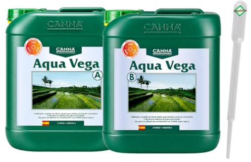 Weedness Canna Aqua Vega A&B 5 Liter - Wachstumsphase Hydrokultur Dünger Hydrokulturdünger Bewässerung Flüssigdünger Organisch Grow Bio Naturdünger