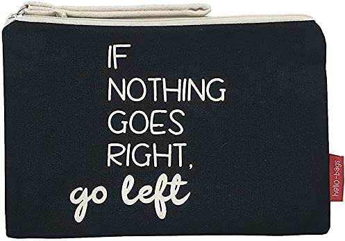 hello-bags. Trousse de toilette/Sac à main. Extérieur : Coton 100%. Avec fermeture éclair et doublure intérieure. Inclue une enveloppe kraft de cadeau. « IFNOTHING ». Noir. 23 x 15,5 cm.