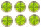 6x Bubble Spirit Level, 32x7mm Circular Bullseye Level Inclinometers for Tripod, Phonograph, Turntable - Fluorescent Yellow
