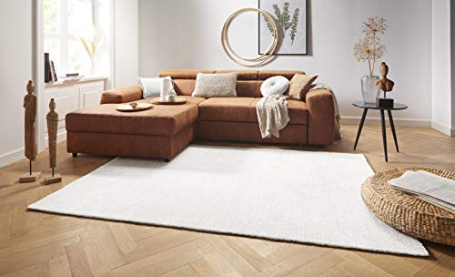 Hanse Home Mint Rugs Cloud Teppich Kurzflor Wohnzimmer-Teppich Modern Flauschig Weich Einfarbig für Wohnzimmer Küche Flur oder Schlafzimmer Creme 160x230 cm
