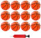 Hymaz 12 Stück Mini-Basketballball für Kinder und Kleinkinder – 10,2 cm Mini-Reifen, Basketball-Spielzeug, Geart für Sport, Strand, Pool, Themenparty, Gastgeschenk mit Pumpe