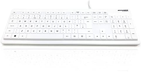 AccuMed Value Keyboard - 105 Key IP68 Sealed Antibacterial Medical Keyboard