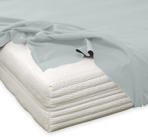 TRAUMSCHLAF kuschelig weiches Feinbiber Haustuch Bettlaken aus 100% Baumwolle ohne Spanngummi in weiteren Farben, Größen 220x260 cm Silber