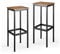 Vicco Taburete de Bar Conjunto de 2 Fyrk, Roble rústico/Negro, 32 x 78 cm 2 Partes