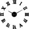 VCS moderno fai da te grande orologio da parete 3D superficie a specchio adesivo home decor art orologio da parete gigante orologio con numeri romani orologio(nero,90CM)