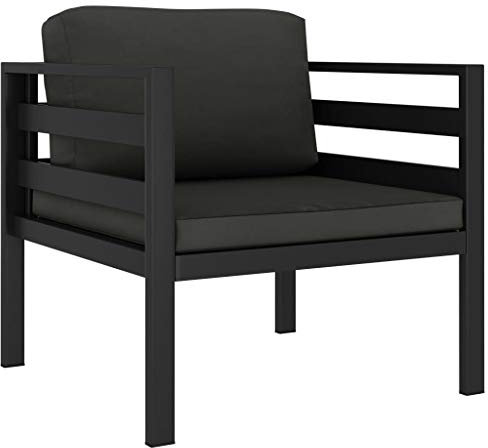 CHAHO Garten Lounge Set Loungemöbel Terrasse Ecksofa Terassenmöbel Sitzgruppe Gartenmöbel Set Sofagarnitur, Sessel mit Auflagen Aluminium Anthrazit