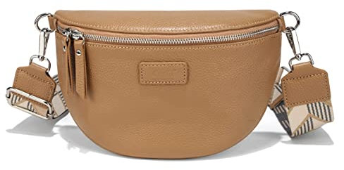 OOG Ledertasche Made in Italy Damen Kleine Umhängetasche Schultertasche Handy Tasche Umhängetasche Leder Tasche Umhängetasche Cross-Body Geldbörse Brieftasche in Taupe Ledertasche