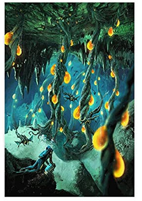 LINYUYI Subnautica 24 Leinwand-Poster, Schlafzimmerdekoration, Sport, Landschaft, Büro, Raumdekoration, Geschenkrahmen: 30 x 45 cm