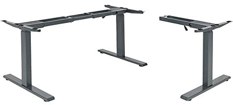 Mendler Gestell HWC-D40, Variables Tischgestell für Eck-Schreibtisch, elektrisch höhenverstellbar Memory 45kg - anthrazit-grau