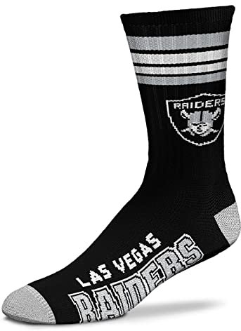 Fanatics For Bare Feet NFL Stripe Team Sock Socks (37-42, Las Vegas Raiders)