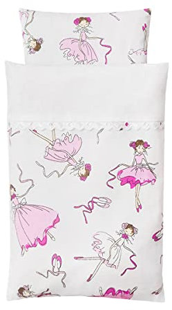 TukuTuk Puppenbettwäsche - Bezug 100% Baumwolle - Puppenbettwäsche für Puppenbett - Füllung 300 g / m2 Vliesstoff - Handgemacht Puppen Bettwäsche Set - Puppenwagen Zubehör (Lady Pink)