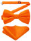 HISDERN Noeud Papillon Homme Orange Reglable Noeud Papillon avec Pochette Couleur Unie pour Mariage Fete