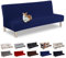 Lydevo Sofabezug ohne Armlehnen 3 Sitzer Sofabettüberzug Stretch Armlehne Sofabettüberzug Sofabezug Armlos Clic Clac Elastisch Couchbezug Futon für Klappcouch ohne Armlehnen,Blu Navy