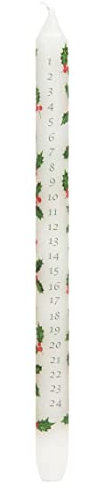 Talking Tables Stechpalmenblatt-Weihnachts-Adventskerze, 30 cm, Wachskerzenhalter, Datum bis Weihnachtstag, festlicher Kranz, Tischdekorationen