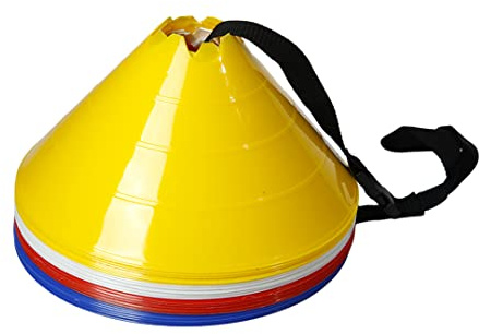 GSi Jumbo Cones for Sports | Pack of 12 | Comes with Shoulder Strap | For Agility Training Drills