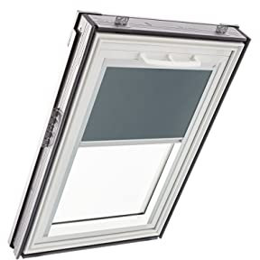 Original Roto Verdunkelungsrollo ZRV - Nahezu vollständige Verdunkelung - Führungsschiene Silber - Für Dachfenster der Baureihe Q - Größe 094/078 | 09/07 - Stofffarbe Dunkelgrau