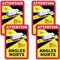 4 Stück Attention Angles Morts Aufkleber Toter Winkel Aufkleber LKW Selbstklebend Wasserdicht UV Schutz 17 x 25 cm Hinweiszeichen Fahrzeuge Lastwagen Auto
