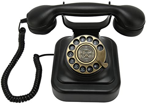 Nostalgisches Vintage-Drucktasten-Festnetztelefon, Authentischer Klingelton, Altmodisches Retro-Telefon mit Wählscheibe für Zuhause, Büro, Hotels, Dekoration