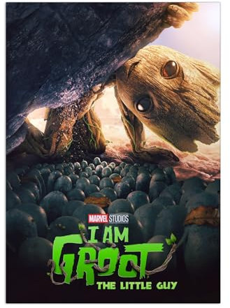 Displate Offiziell Marvel MetallPoster Magnetische Befestigung Inklusive Lizenziert Bilder Hochwertiges Poster I am Groot - The Little Guy Poster 45 cm x 32 cm