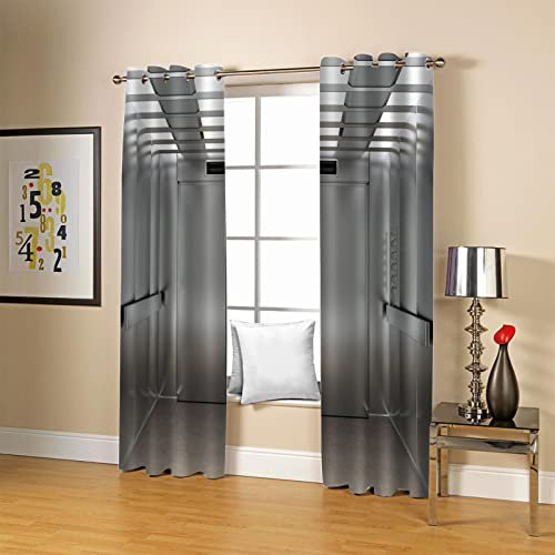 CILODO Verdunkelungsvorhang 3D Silber & Aufzug 2X B140x H260cm Gardinen Wohnzimmer 2er Set Thermo Vorhang Blickdicht ösen Verdunkelungsgardine lichtundurchlässig Fenster für Schlafzimmer Kinderzimmer