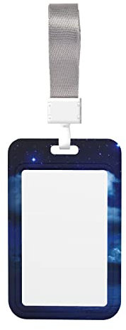 Moonlit Night Porte-badge vertical avec clip pour carte d'identité
