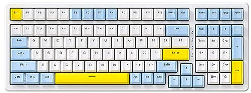 Ajazz Mechanical Gaming Keyboard,Hot Swappable with Numeric Pad,Compact USB Wired 100 Keys Double-Shot ABS Keycaps,N-Key Rollover RGB Custom Keyboard for PC Mac(MX Red)