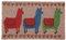 Betz Kokosmatte aus 100% Kokos - Fußmatte - Fußabstreifer –Schmutzfangmatte Muster 3 Lamas Größe 45 cm x 75 cm x 1,5 cm