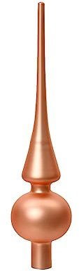 Kaemingk Christbaumspitze Glas 26cm hoch D=6cm Weihnachtsbaumspitze matt Prickelndrosa