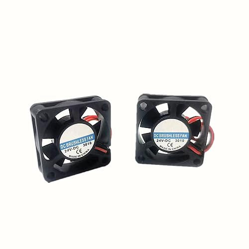 2 Pack 3010 30x30x10MM 24V 2Pin DC Cooler Small Cooling Fan for 3D Pinter Part (3010 24V)¡