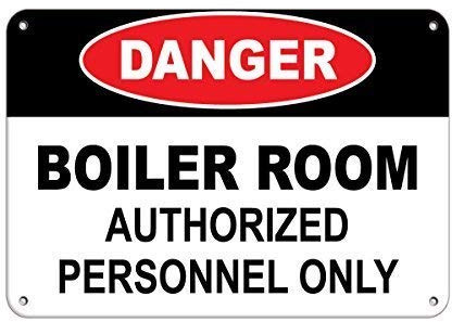 Metal Sign 8x12 inches Signs Aluminum Metal Danger Boiler Room Authorized Personnel Only Hazard Labels