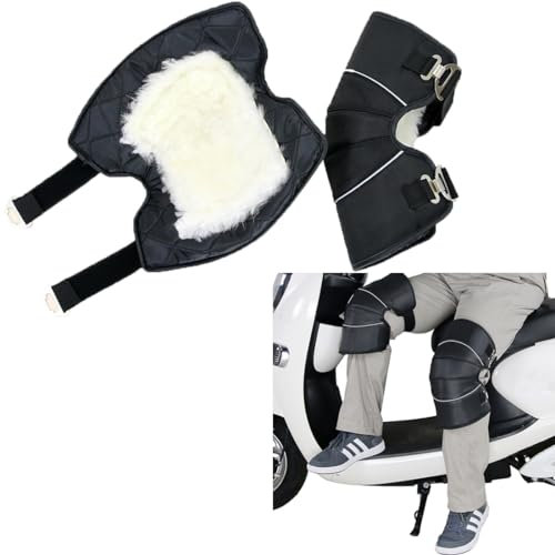 Kniewärmer Motorrad Wasserdicht Beinwärmer Reflektierend Knieschützer Gefüttert Winddicht Legwärmer Verstellbar Warm Beinstulpen Winter Herbst Knieprotektor für Damen Herren Roller Scooter Schwarz